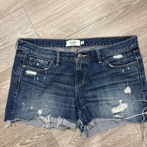 Abercrombie & Fitch Blue Distressed Jean Shorts